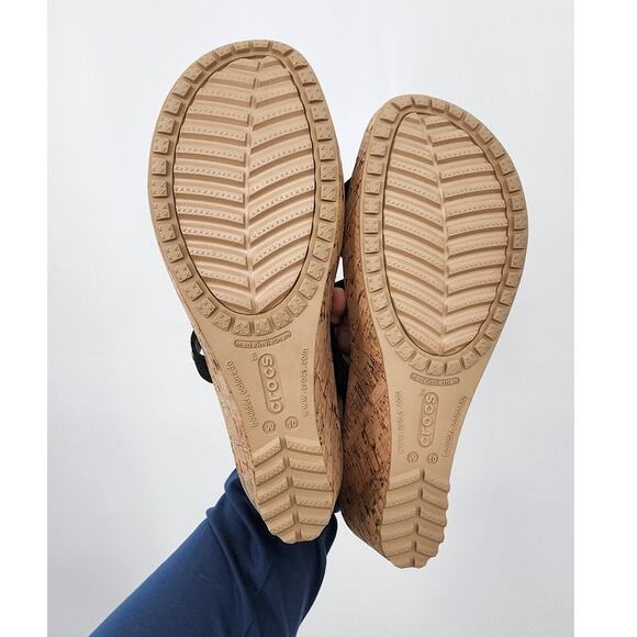 New NWOT Crocs A-Leigh Comfort Sandals Black Brown Size 10 - Picture 5 of 6